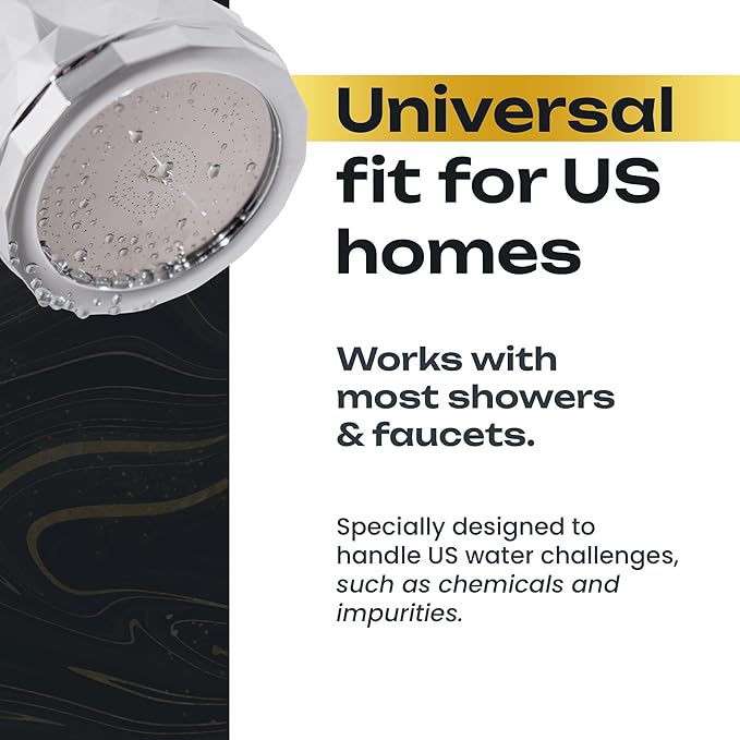 Shower With Internal Filter – High-Pressure Water Softener for Hard Water – Leaves Hair Feeling Fresh and Easy to Comb – Silver – Includes Replaceable Filter and Easy-Install Kit – My Purefilter