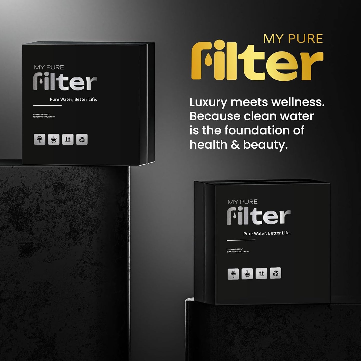 Shower With Internal Filter – High-Pressure Water Softener for Hard Water – Leaves Hair Feeling Fresh and Easy to Comb – Silver – Includes Replaceable Filter and Easy-Install Kit – My Purefilter
